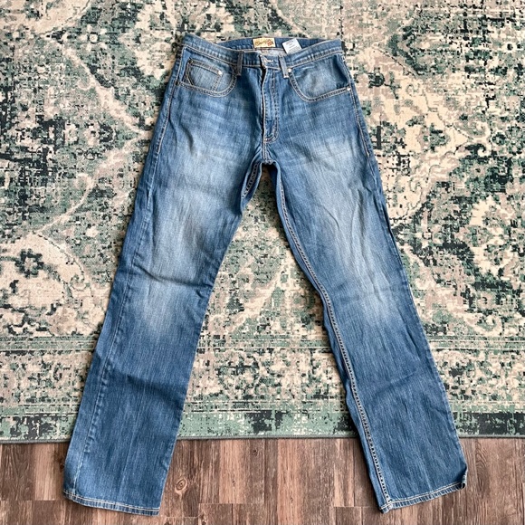 Wrangler Other - Wrangler 20X No. 42 Vintage Bootcut Jean 33x36 Distressed Embroidery Performance